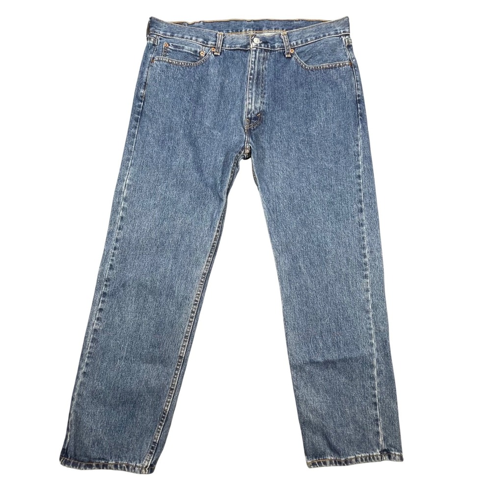 Levi's Blue 505 Regular Fit Straight Leg Jeans Mens 38x30